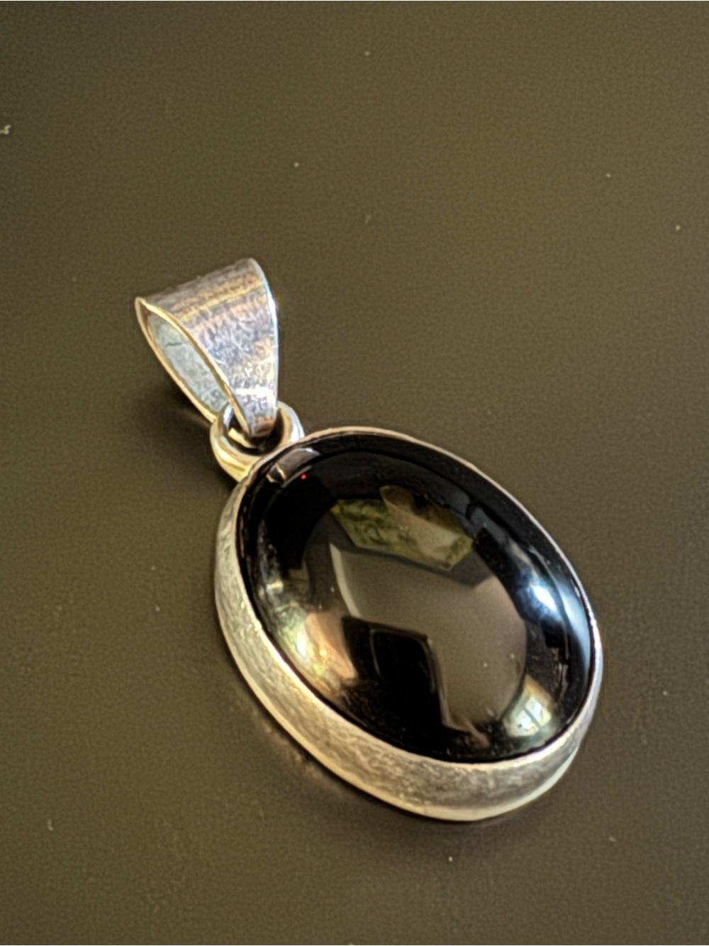 Taxco Mexico Sterling Silver Black Onyx Pendant